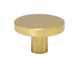 large round 30 mm brushed brass knob for cabinets